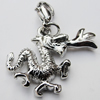 Zinc Alloy Charm/Pendants, Nickel-free & Lead-free, A Grade Animal 24x17mm Hole:2mm, Sold by PC