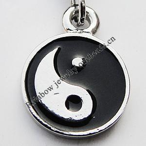 Zinc Alloy Enamel Pendants, Nickel-free & Lead-free, A Grade 15x11mm Hole:2mm, Sold by PC