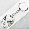 Zinc Alloy keyring Jewelry Chains, width:32mm, Length Approx:10.5cm, Sold by Dozen