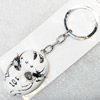 Zinc Alloy keyring Jewelry Chains, width:32mm, Length Approx:10.5cm, Sold by Dozen