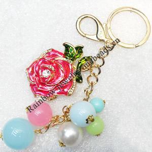 Zinc Alloy keyring Jewelry Chains, width:35mm, Length Approx:13.3cm, Sold by Dozen