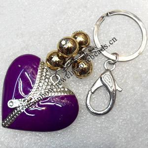 Zinc Alloy keyring Jewelry Chains, width:48mm, Length Approx:13.5cm, Sold by Dozen