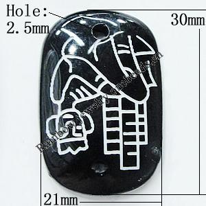 Resin Pendants, Rectangle 30x21mm Hole:2.5mm, Sold by Bag