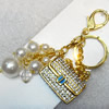 Zinc Alloy keyring Jewelry Chains, width:38mm, Length Approx:10.5cm, Sold by Dozen