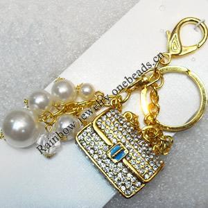 Zinc Alloy keyring Jewelry Chains, width:38mm, Length Approx:10.5cm, Sold by Dozen
