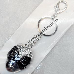 Zinc Alloy keyring Jewelry Chains, width:35mm, Length Approx:14cm, Sold by Dozen