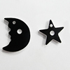 Resin Cabochons, Moon:22x19mm Star:17mm, Sold by Bag