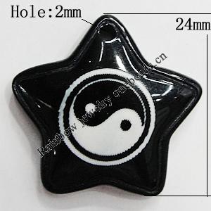 Resin Pendants, Star 24mm Hole:2mm, Sold by Bag