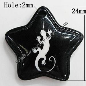 Resin Pendants, Star 24mm Hole:2mm, Sold by Bag