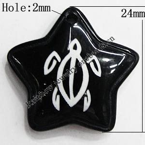 Resin Pendants, Star 24mm Hole:2mm, Sold by Bag