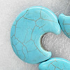 Turquoise Beads, Moon, 31x36mm, Hole:Approx 1mm, Sold by PC