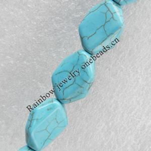 Turquoise Beads, Polygon, 15x20mm, Hole:Approx 1mm, Sold by PC