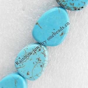 Turquoise Beads, Nugget, 18x23mm, Hole:Approx 1mm, Sold by PC