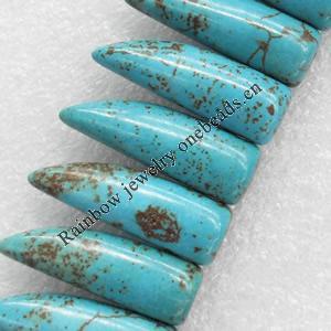 Turquoise Beads, 31x10mm, Hole:Approx 1mm, Sold by PC