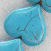 Turquoise Beads, Heart, 35x32mm, Hole:Approx 1mm, Sold by PC