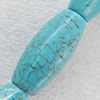 Turquoise Beads, Faceted Oval, 15x35mm, Hole:Approx 1mm, Sold by PC