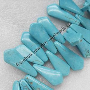 Turquoise Beads, 16x42mm, Hole:Approx 1mm, Sold by PC