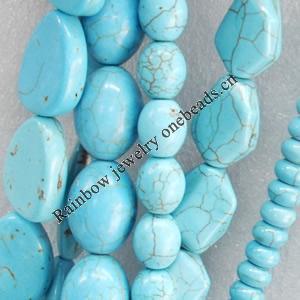 Turquoise Beads, Mix Style, 8-10x30mm, Hole:Approx 1mm, Sold by Group