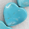 Turquoise Beads, Twist Flat Heart, 30x28mm, Hole:Approx 1mm, Sold by PC