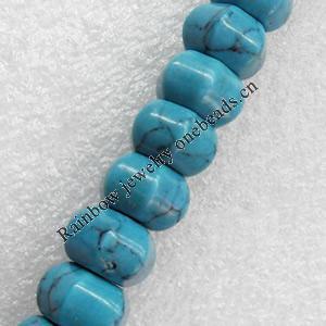 Turquoise Beads, Faceted Rondelle, 12x18mm, Hole:Approx 1mm, Sold by PC