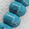 Turquoise Beads, Faceted Rondelle, 12x18mm, Hole:Approx 1mm, Sold by PC