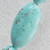 Turquoise Beads, Flat Oval, 15x30mm, Hole:Approx 1mm, Sold by PC