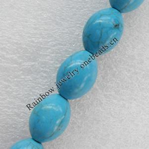 Turquoise Beads, Oval, 10x12mm, Hole:Approx 1mm, Sold by PC