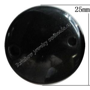 Resin Connectors, Flat Round 25mm Hole:3mm, Sold by Bag