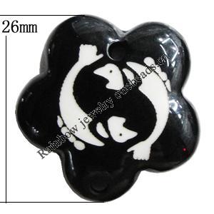 Resin Connectors, Flower 26mm Hole:2.5mm, Sold by Bag