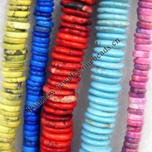 Turquoise Beads, Mix Style,Mix color, Rondelle, 8-15mm, Hole:Approx 1mm, Length:16 Inch, Sold by Group