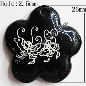 Resin Connectors, Flower 26mm Hole:2.5mm, Sold by Bag