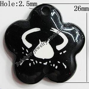 Resin Connectors, Flower 26mm Hole:2.5mm, Sold by Bag