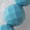 Turquoise Beads, Faceted Round, 16mm, Hole:Approx 1mm, Sold by PC