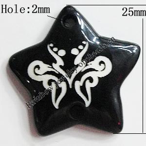 Resin Connectors, Star 25mm Hole:2mm, Sold by Bag