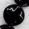 Black Agate Beads, Flat Round, 20mm, Hole:Approx 1mm, Sold per 16-inch Strand