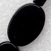 Black Agate Beads, Flat Oval, 10x15mm, Hole:Approx 1mm, Sold per 16-inch Strand