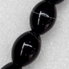 Black Agate Beads, Oval, 15x20mm, Hole:Approx 1mm, Sold per 16-inch Strand