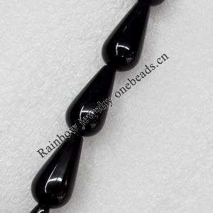 Black Agate Beads, Teardrop, 16x30mm, Hole:Approx 1mm, Sold per 16-inch Strand