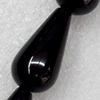 Black Agate Beads, Teardrop, 16x30mm, Hole:Approx 1mm, Sold per 16-inch Strand