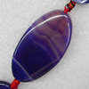 Purple Agate Beads, Flat Oval, 25x48mm, Hole:Approx 1.5mm, Sold per 16-inch Strand