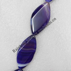 Purple Agate Beads, Horse eye, 23x50mm, Hole:Approx 1mm, Sold per 16-inch Strand