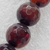 Agate Beads, Faceted Round, 8mm, Hole:Approx 1mm, Sold per 16-inch Strand