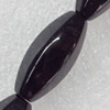 Black Agate Beads, Faceted Oval, 10x22mm, Hole:Approx 1mm, Sold per 16-inch Strand