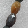 Agate Beads, Faceted Oval, 12x17mm, Hole:Approx 1mm, Sold per 16-inch Strand