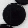 Black Agate Beads, Flat Round, 38x5mm, Hole:Approx 1mm, Sold per 16-inch Strand