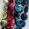 Shell Beads, Flat Round, Mix Colour, 20mm, Hole:Approx 1mm, Length:16-inch, Sold by Group