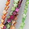 Shell Beads, Star, Mix Colour, 12mm, Hole:Approx 1mm, Length:16-inch, Sold by Group