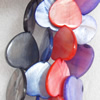 Shell Beads, Heart, Mix Colour, 25mm, Hole:Approx 1mm, Length:16-inch, Sold by Group