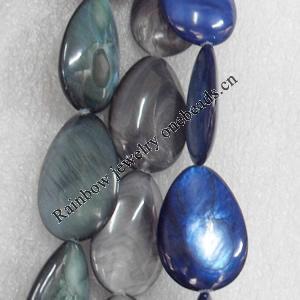 Shell Beads, Teardrop, Mix Colour, 20x28mm, Hole:Approx 1mm, Length:16-inch, Sold by Group