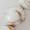 White Turquoise Beads, Faceted Round, 6mm, Hole:Approx 1mm, Sold by PC
